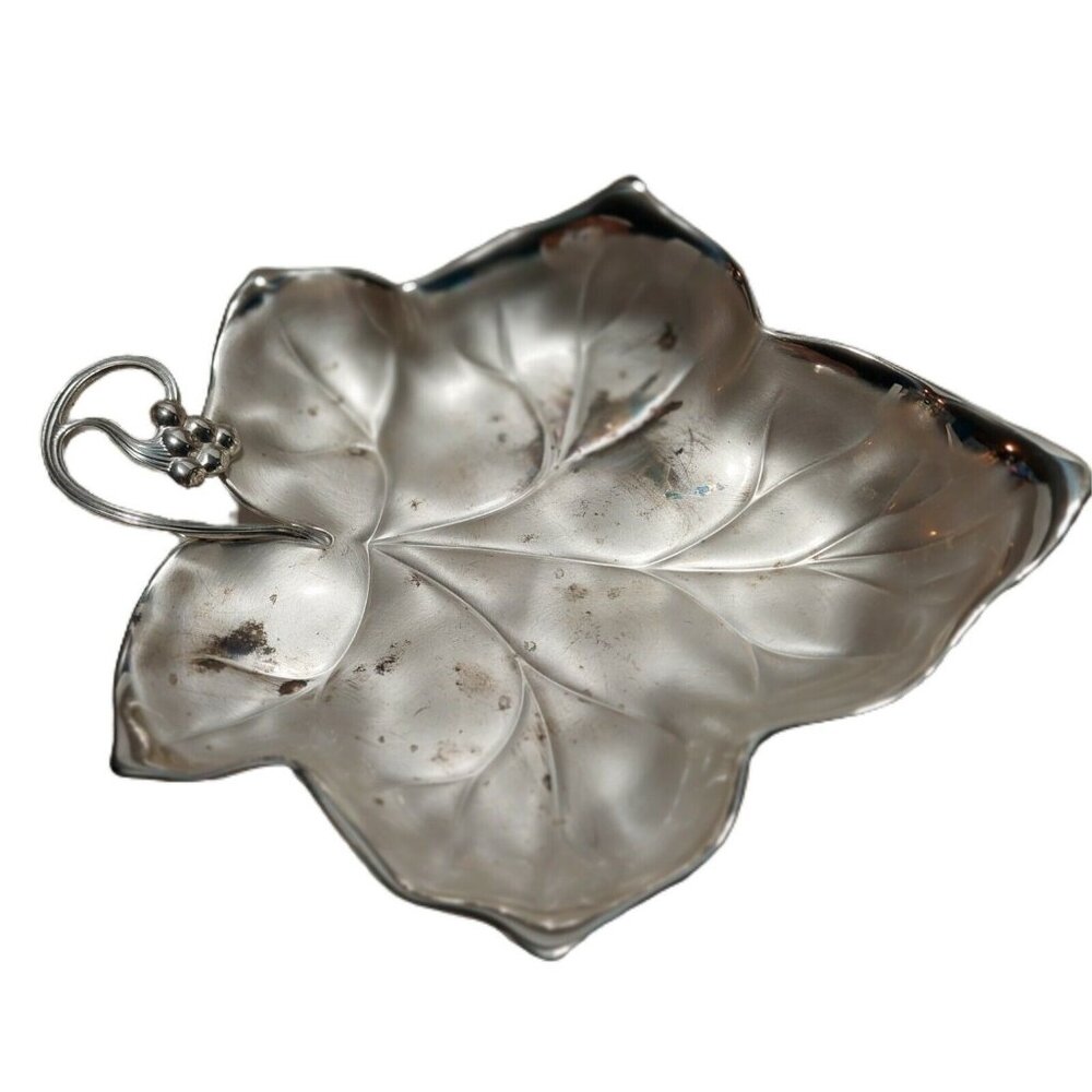 VTG Ikora WMF Silverplate Leaf Footed Candy Trinket Dish  Germany Unused w/box
